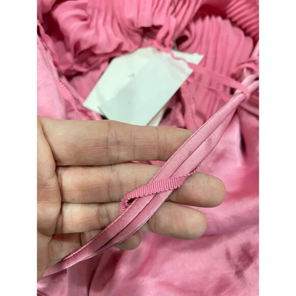 A.L.C. Gemini Pleated Cut Out Midi Dress Chateau Rouge 10 - Picture 8 of 11